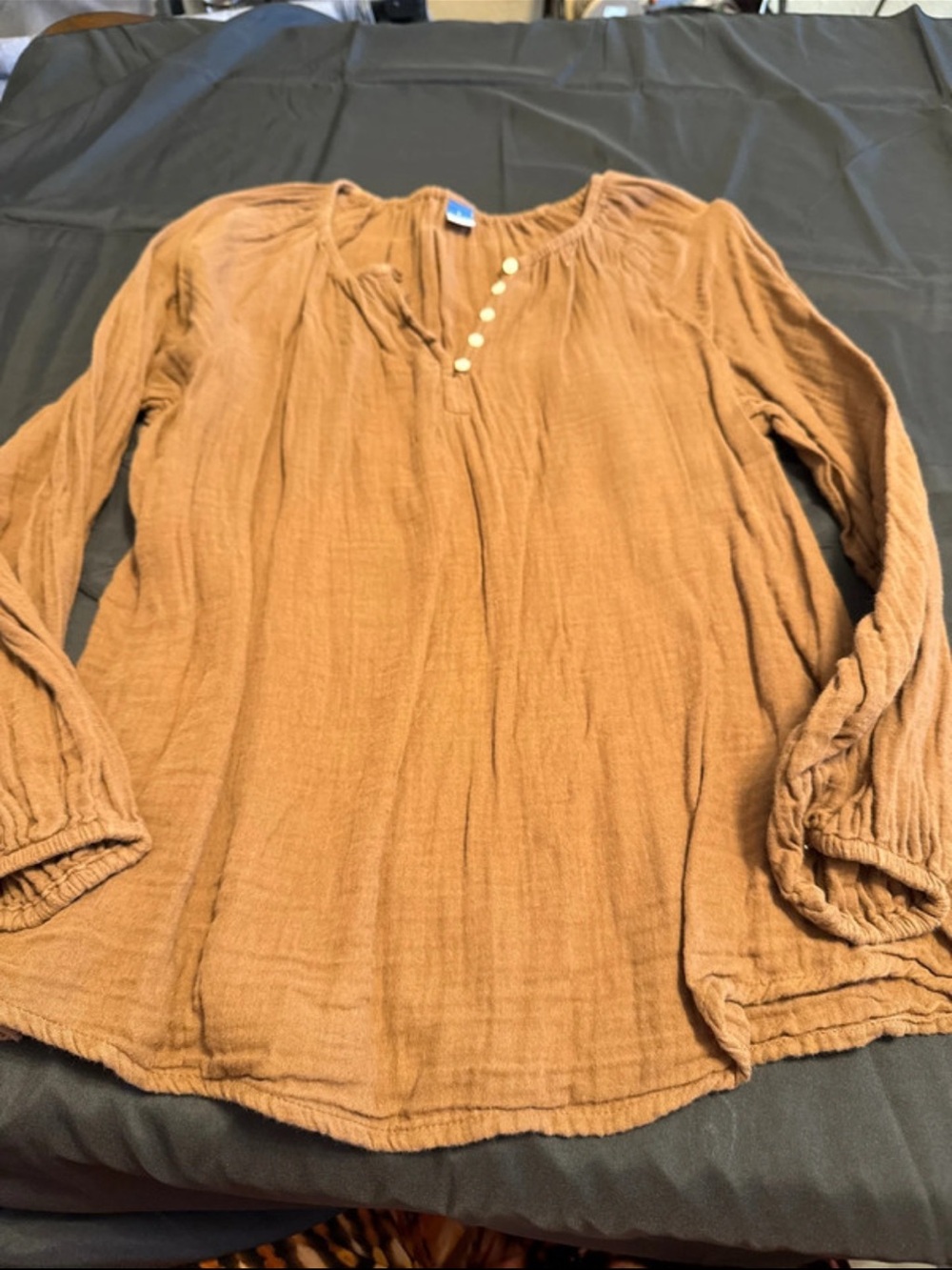 Old Navy Burnt Orange Button-Popover Tunic
